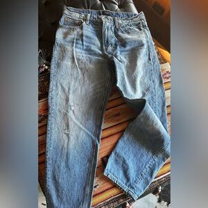 Lucky brand mid rise boy jeans distressed Sz 8